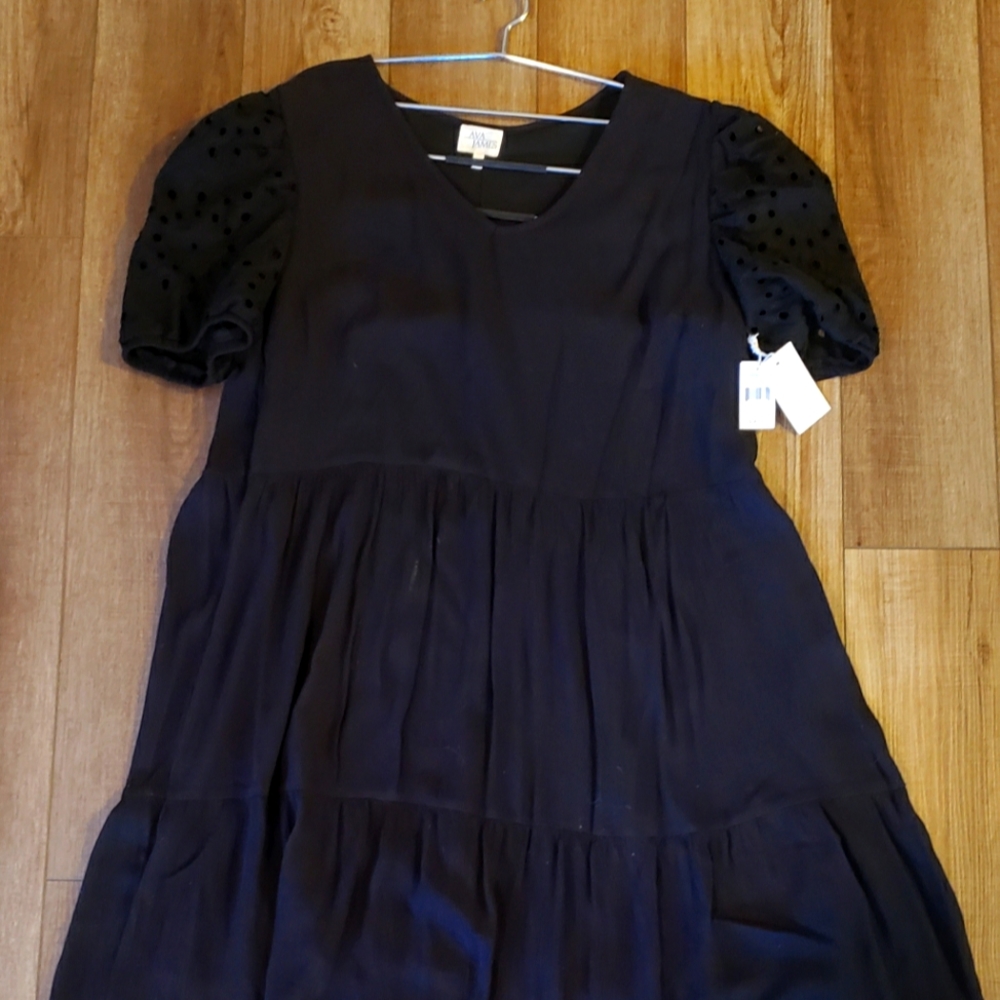 Plus Ava James black cocktail dress XL